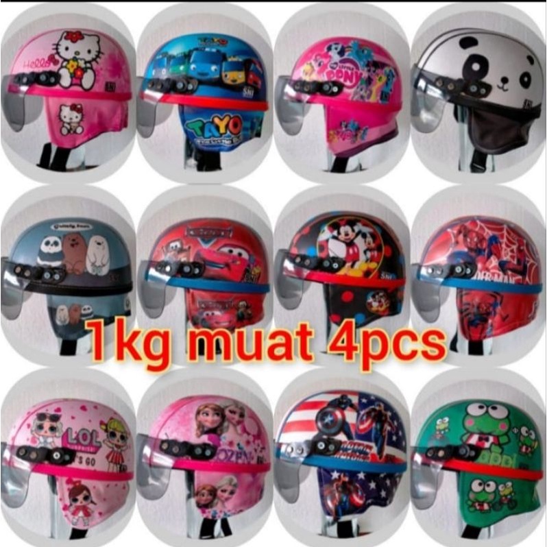 HELM ANAK BOGO/HELM BOGO ANAK KACA/HELM BOGO/HELM RETRO CHIPS ANAK/HELM KAREKTER/HELMET/HELM KAREKTE