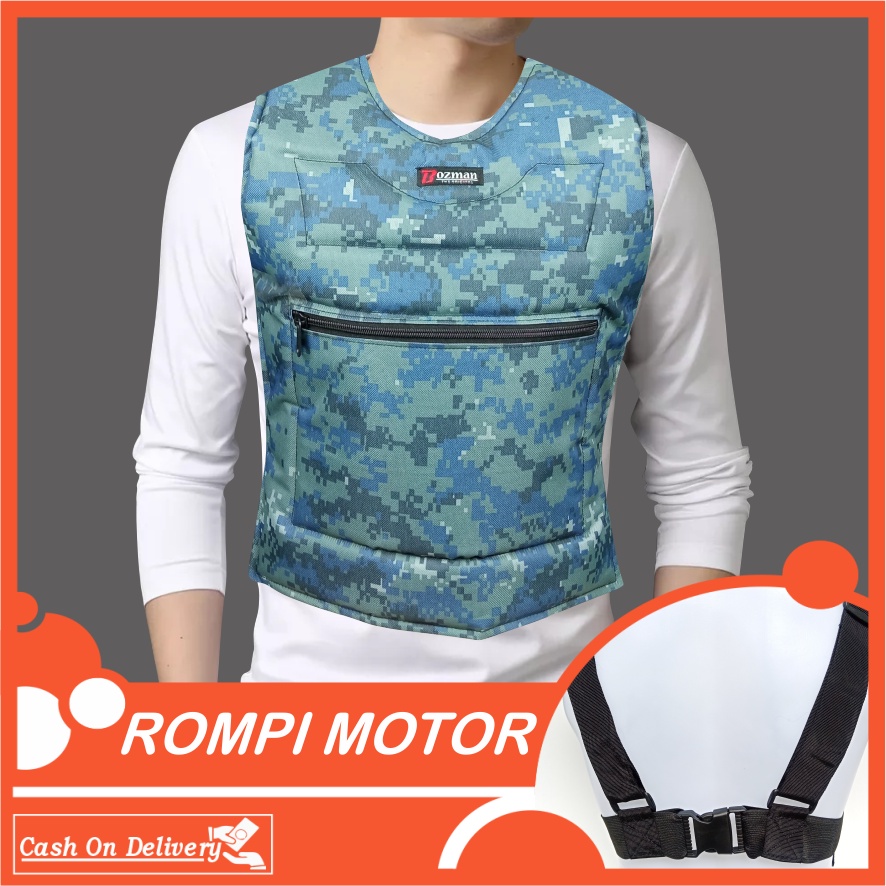 Rompi Motor Keren Cocok Untuk Touring Pelindung Dada Anti Angin Body Protector-Single Grey