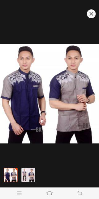 Bswart Batik Hrb026 Hem Combinasi Pekalongan M L Xl Batik Pria Murah Modern Grosir