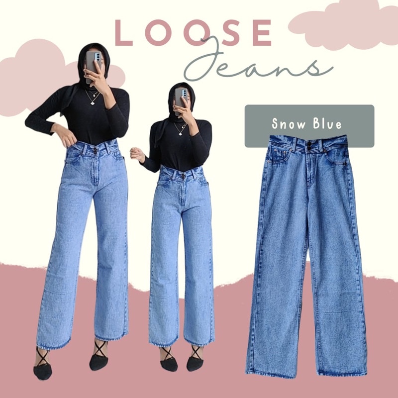 HIGHWAIST LOOSE JEANS TEBAL // CELANA JEANS PANJANG