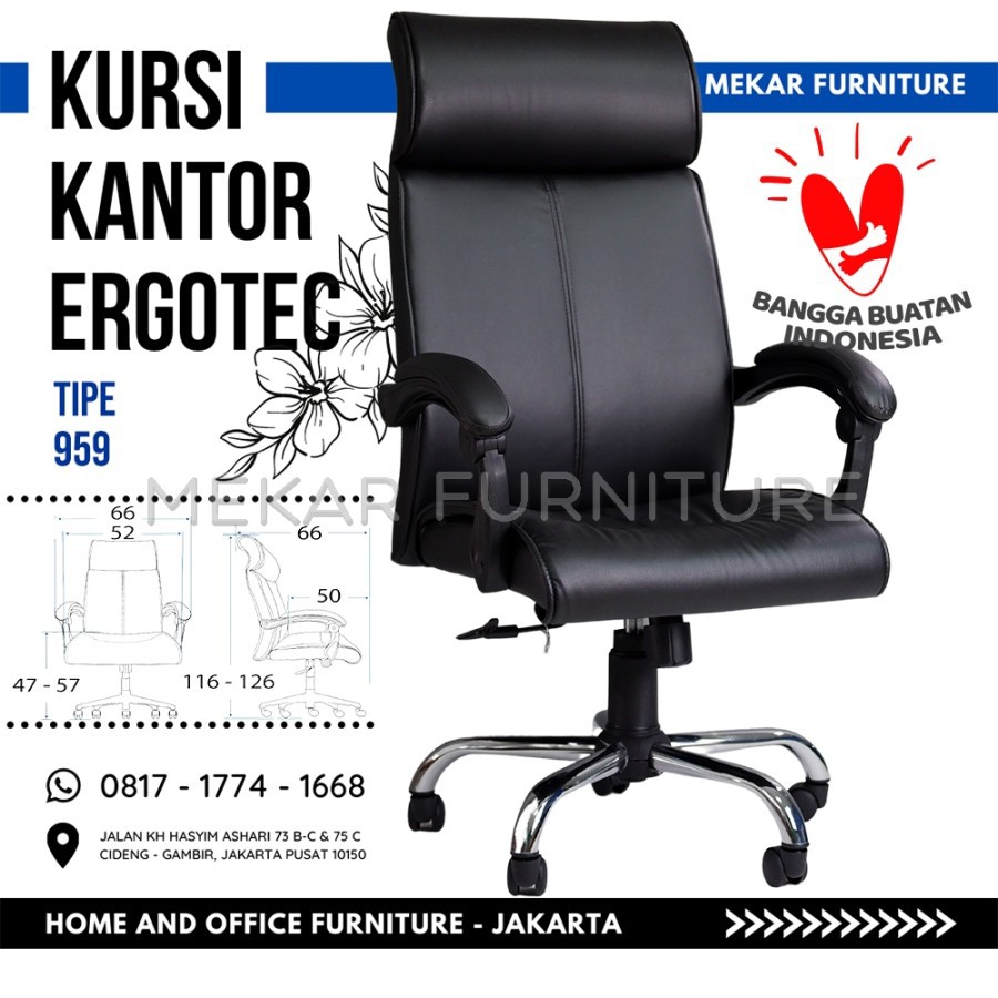 ERGOTEC 959 Kursi Kantor Kursi Direktur Kursi Kerja Kursi Manager