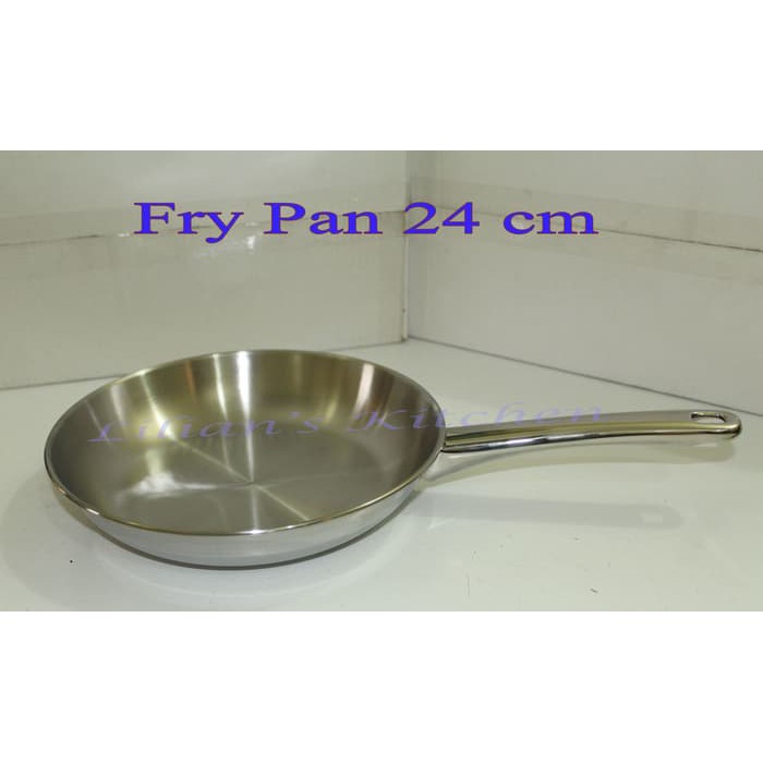FRY PAN PENGGORENGAN 24CM STAINLESS STEEL / WAJAN FRYING PAN