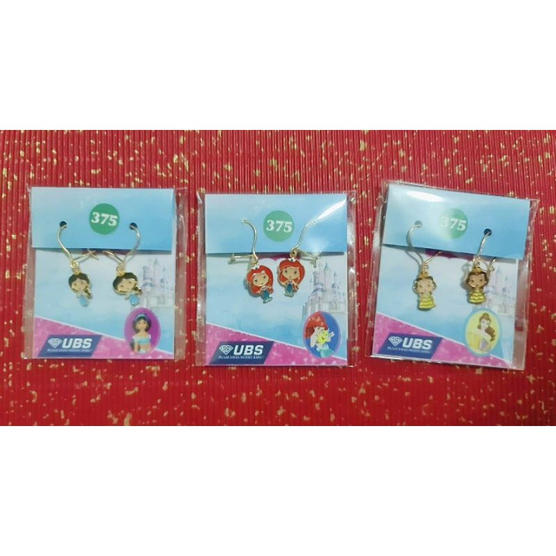 Anting anak princess disney cat kadar 375 (belle, ariel, jasmine, snow white) UBS
