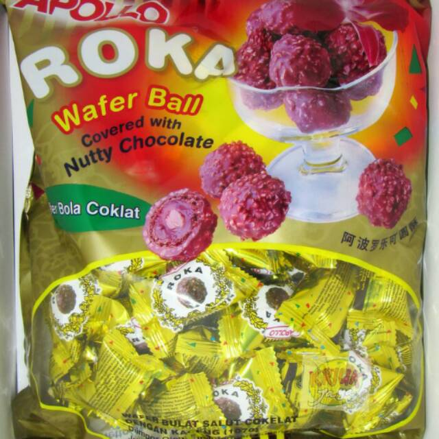 Roka Apollo Wafer Bola Coklat isi 80 pcs  Shopee Indonesia