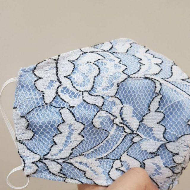 Masker Kain Brokat Cantik 3 Ply Bisa Diisi Tissue Dan Dicuci