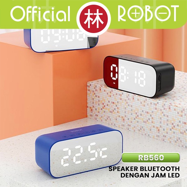 Robot RB560 Speaker Bluetooth Alarm Clock LED Indicator Bluetooth 5.0