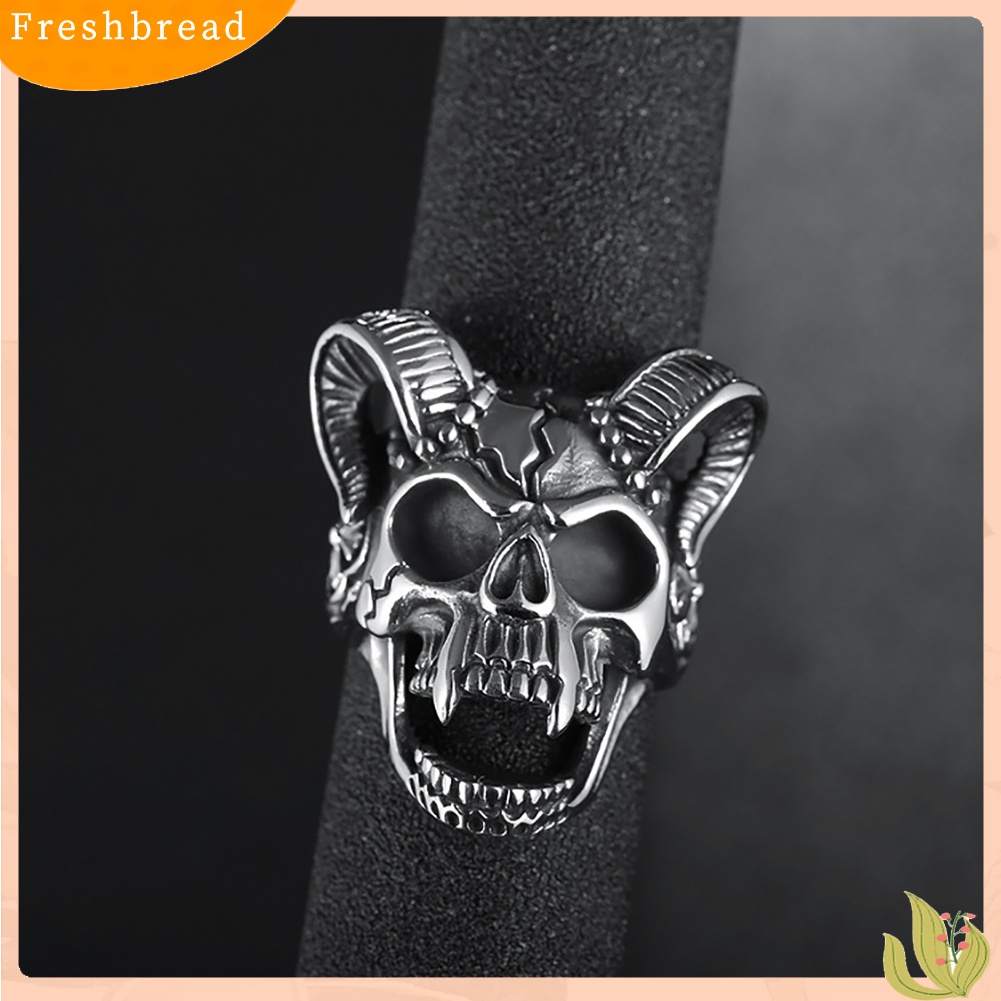 [Fresh] bighorn Cincin Vintage Motif Tengkorak Hollow untuk Unisex / Pria / Wanita