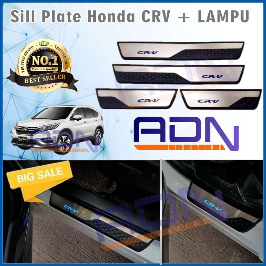 SILLPLATE SILL PLATE SAMPING HONDA CRV Nyala LAMPU BIRU LED ADN