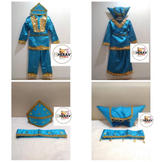 ready stok baju adat pakaian adat busana adat setelan satu set padang anak laki atau  perempuan ukuran S M L XL XXL dewasa