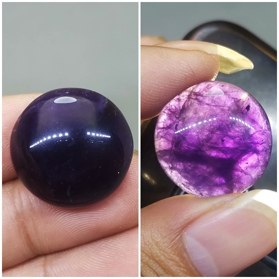 Batu Akik Permata Asli kecubung Wulung Hitam Sinar Ungu