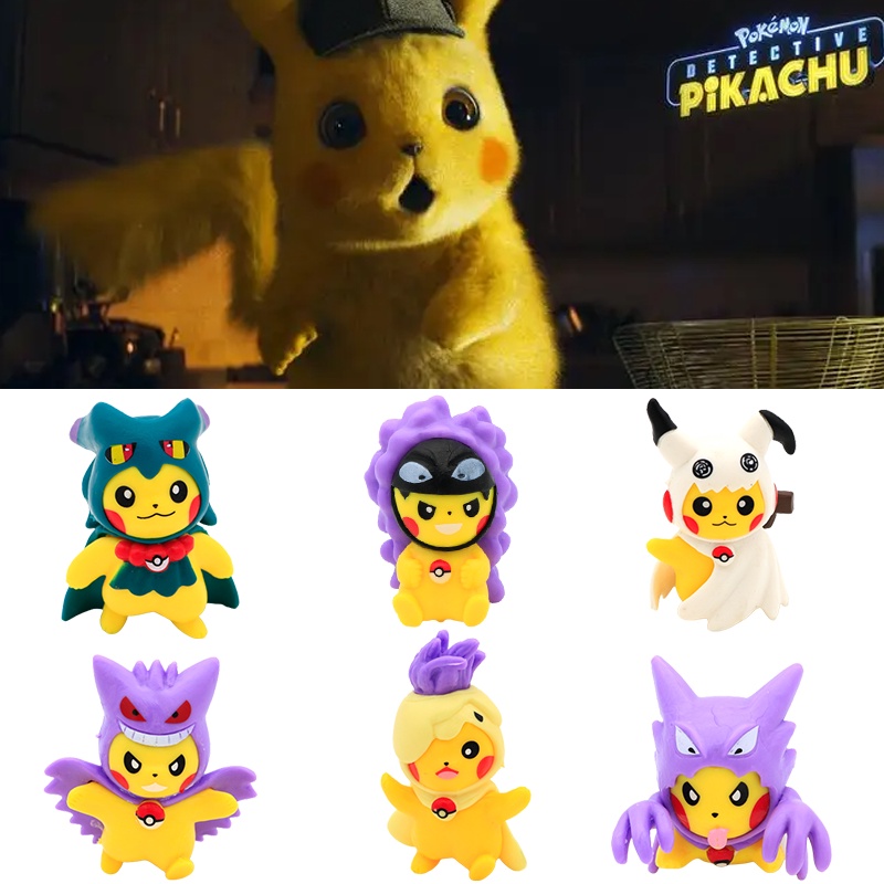 Mainan Tinggi Figure 6PS 7cm Pokemon Mainan Anak Ornamen Pikachu Cross-Dressing