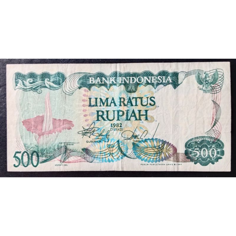 UANGKUNO 500 RUPIAH BUNGA BANGKAI THN 1982