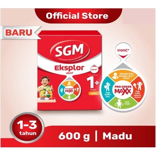 

SGM Eksplor 1 Plus susu pertumbuhan (1-3 thn) Madu/Vanilla 600 Gram