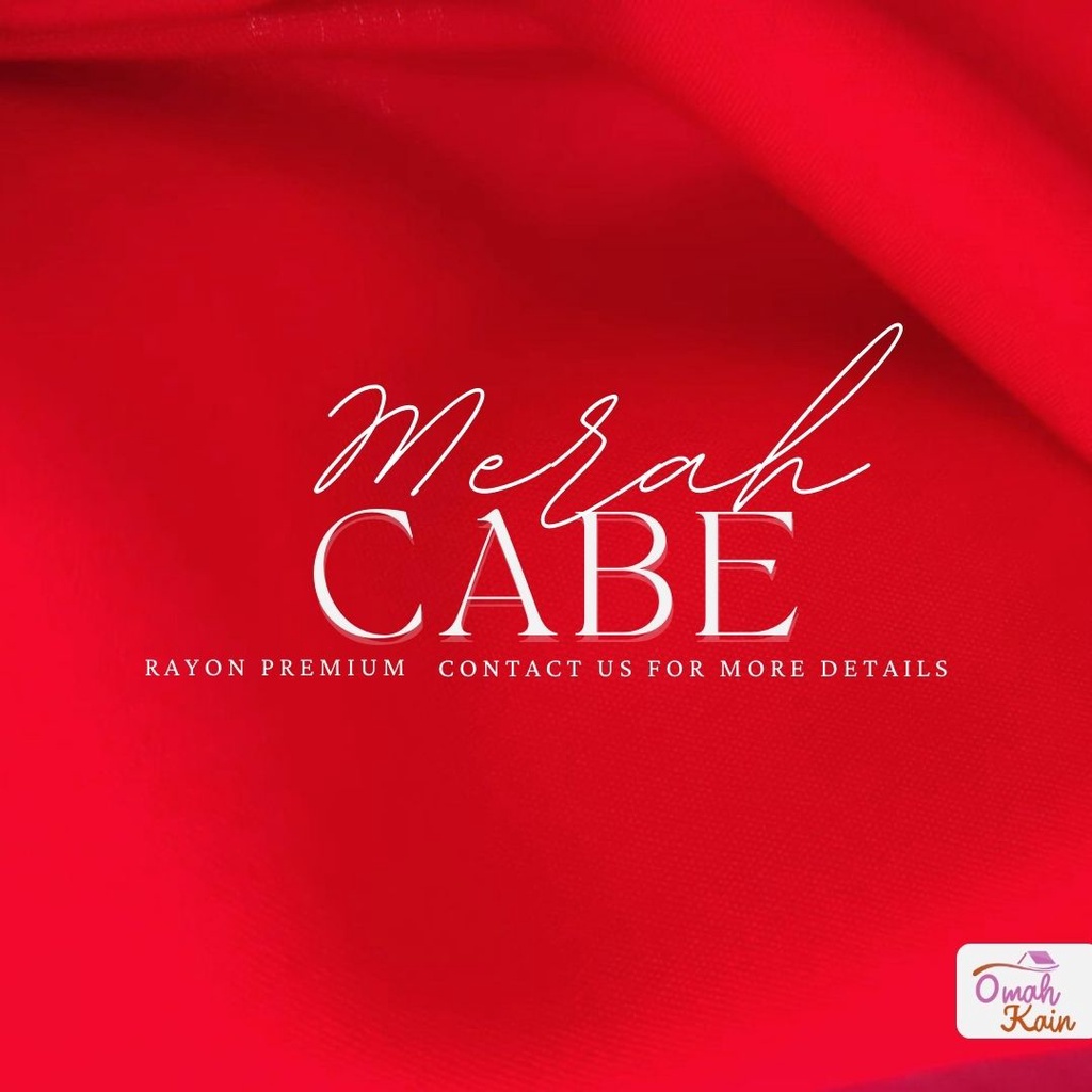 KAIN RAYON POLOS PREMIUM (TIDAK BERBULU, TIDAK NERAWANG,JATUH,ADEM DAN MEWAH)#omah kain-Merah Cabe