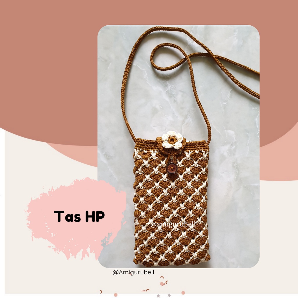 Tas HP / Sarung HP ID Card Holder Rajut