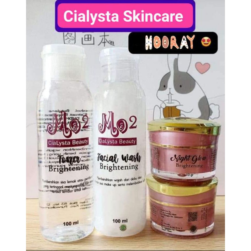 1 Paket Cialysta lengkap dg POUCH  Skincare HALAL BPOM AMAN BUMIL BUSUI~ CIALYSTA SKINCARE by Mo2