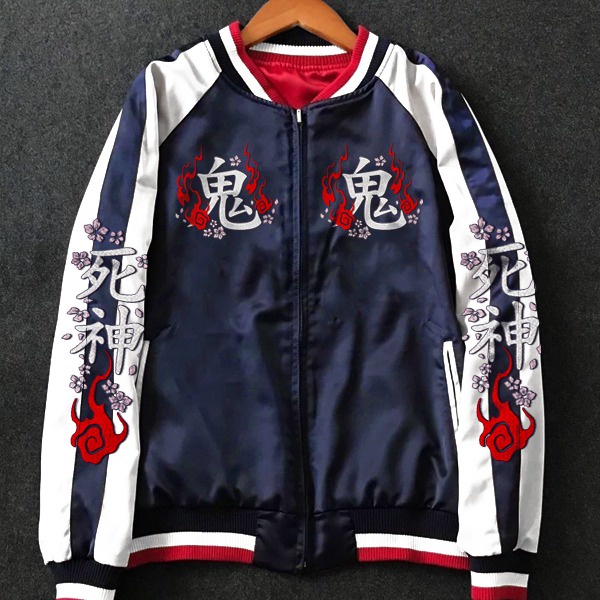 Dhozen Jaket Sukajan Shinigami Embroidery Two In One A214