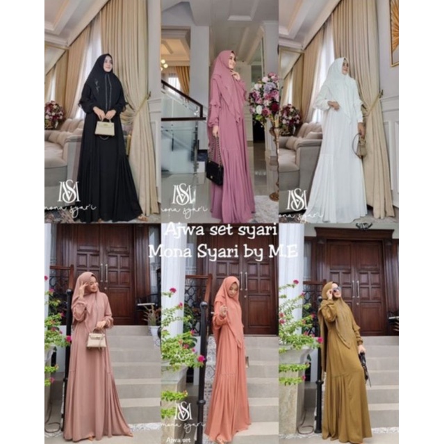 GAMIS SYARI MEWAH / AJWA BY MONA SYARI / GAMIS WANITA TERBARU / GAMIS SYARI PREMIUM
