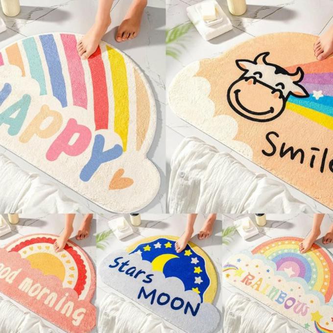 Keset Alas Kaki Rainbow Alas Kaki Dapur Kamar Mandi Ruang Tamu Pelangi - Random/ Acak