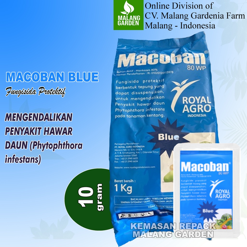 REPACK Fungisida Macoban Blue 80WP 10gram | Mancozeb Biru Macoban Blue 10gram