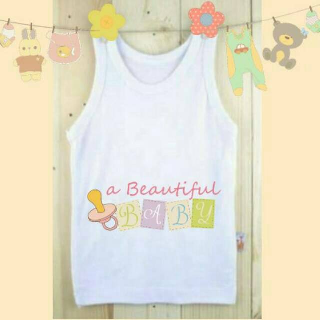 SINGLET ANAK UNISEX PUTIH TK SD SIZE S M L XL 3L 4L-ALEXAGROSIR