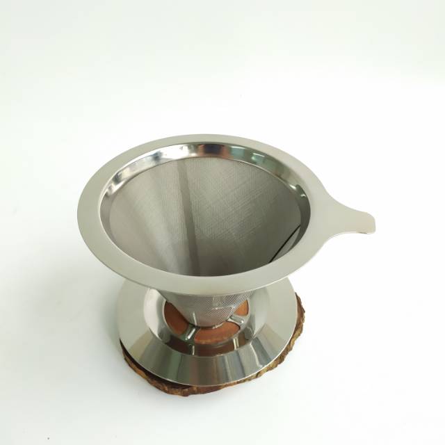 V60 Coffee Stainless Steel Double Mesh Dripper Paperless