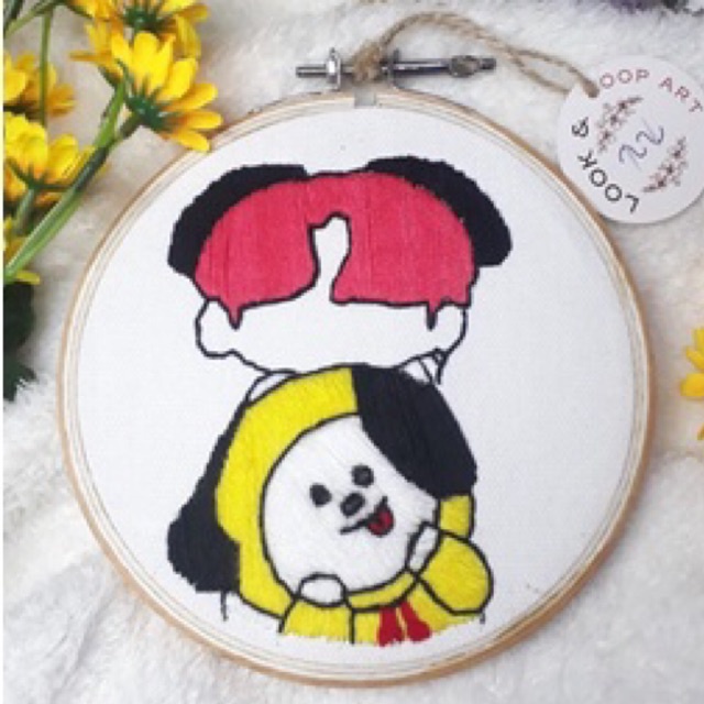 Hiasan Dinding BTS/Hiasan Dinding Hoop Art/JIMIN BTS/Chimmy BT21