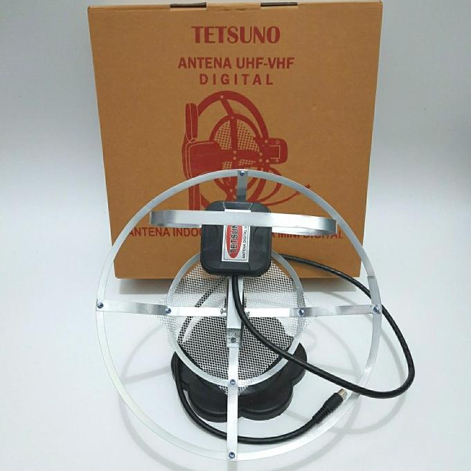 ,,,,,,,] Tetsuno Antena TV Digital Parabola UHF VHF Bulat Antenna Dalam Indoor