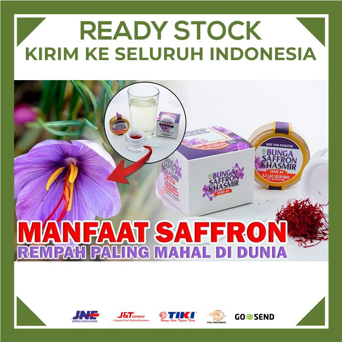Safron / Saffron Bunga Khasmir Afganistan Asli 100% Original Obat Herbal Teh Sapron Kashmir Grade A