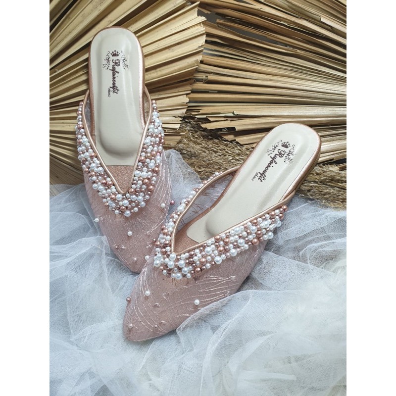 flatshoes kathy rosegold tinggi 1cm