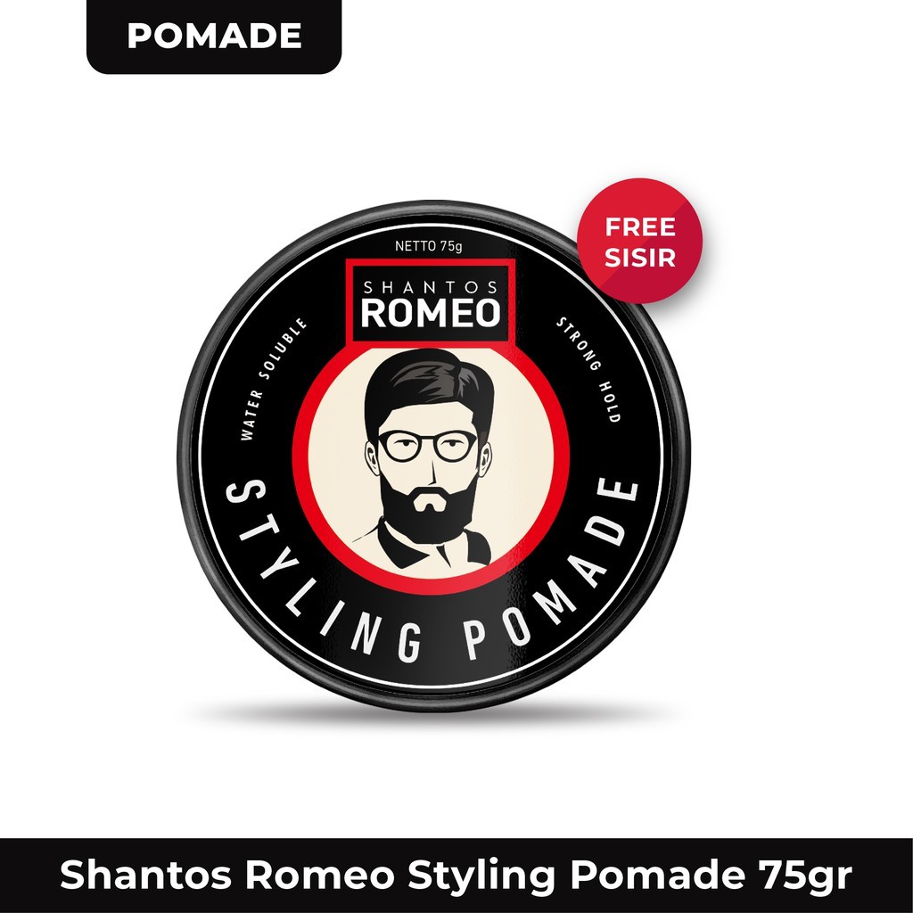 Shantos Romeo Hair Styling - Pomade Rambut (Waterbased) Gesby Pomade Rambut Pria Gesbi Rambut Pria Minyak Rambut Pria Original