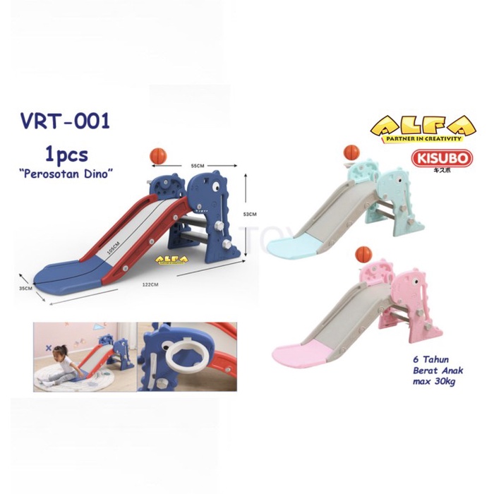 Toko Mainan ALFA Perosotan Dino+Ring Basket KISUBO Playground VRT-001