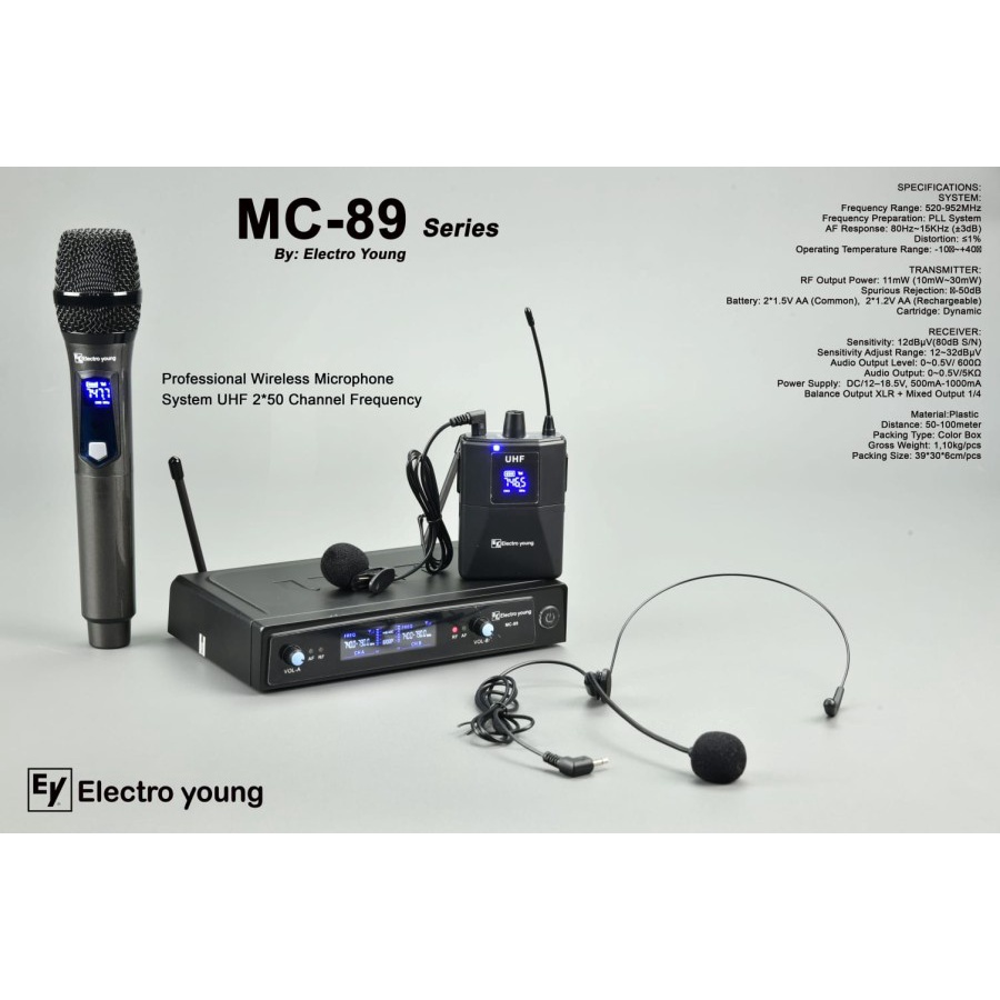 mic wireless electro young mc89 mc 89 original terdapat 3 variasi