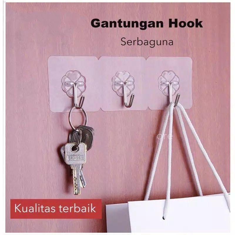 Gantungan Hook Kail Multifungsi Serbaguna Kecil Mini Tempel Untuk Kunci Topi Cantelan