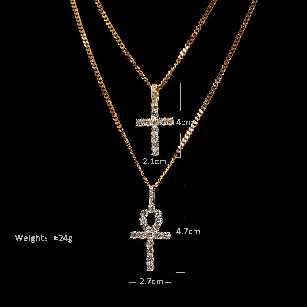 Lily Kalung Salib Fashion Wanita Alloy Rantai Perhiasan Aksesoris Perhiasan Menarik Hip Hop Anker Pendant