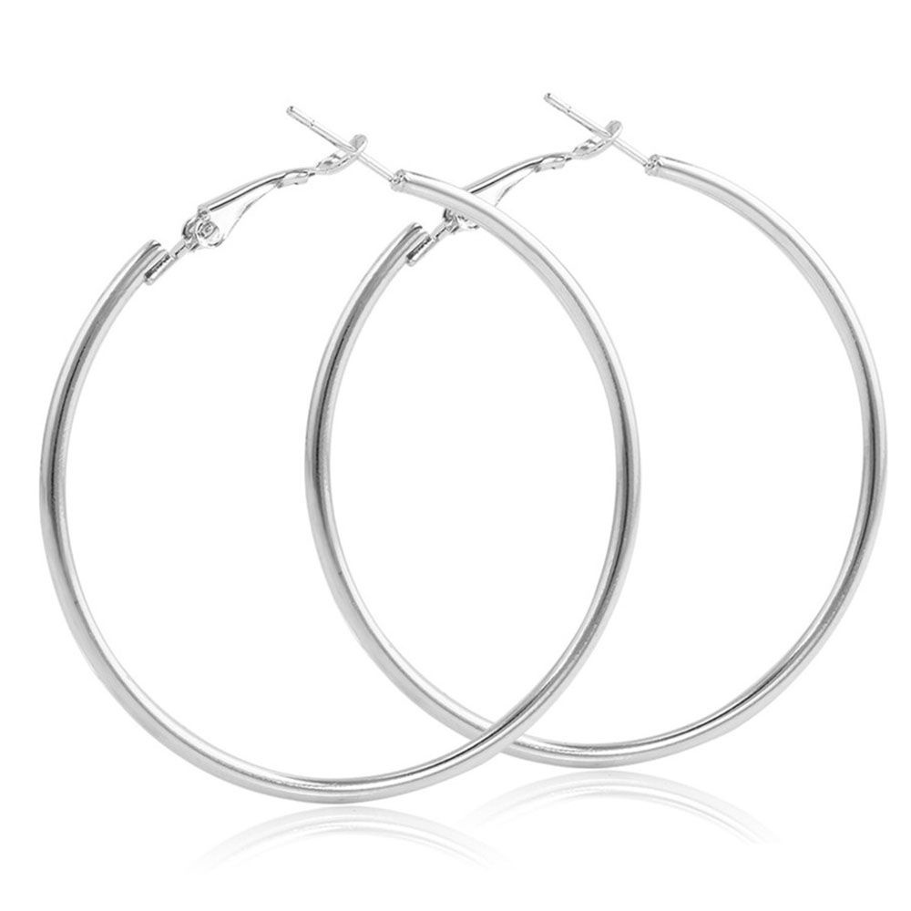 Needway  Metal Ear Studs Women Jewelry Hoop Earrings Punk Large Circle Ring Geometric Exaggerated Temperament Fashion