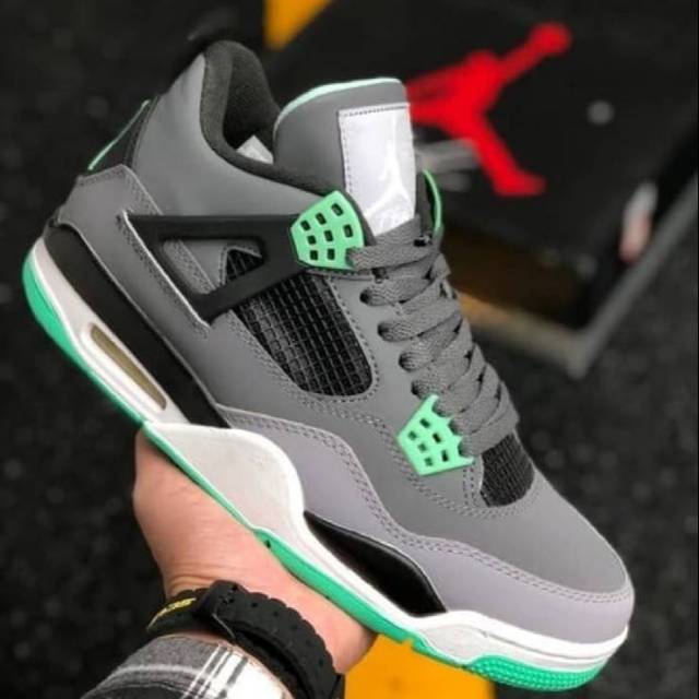 grey and green jordan 4