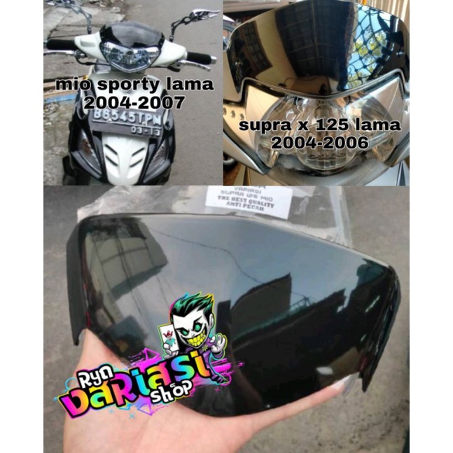 Visor supra x 125 old mio sporty visor batok lampu depan
