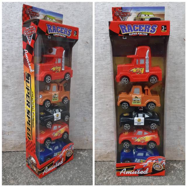 Mainan Set Cars Figure Isi 5 Paket Diecast Mobil Karakter Kartun Anak