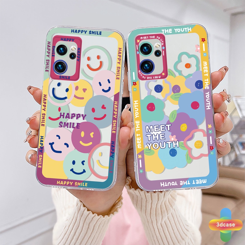 Casing OPPO A54 A5S A3S A15 A76 A96 A16 A95 A55 A7 A5 A9 A31 A53 A33 2020 A12 A1K A16E A16K A54S Reno 4 5F 4F 4 5 06 Lite A74 A15S A52 A11K A92 A35 A11 A93 A32 A72 A94 A53S F19 F17 PRO A16S A12S A36 Happy Smiley TPU Shockproof Angel Eyes Protector Cover