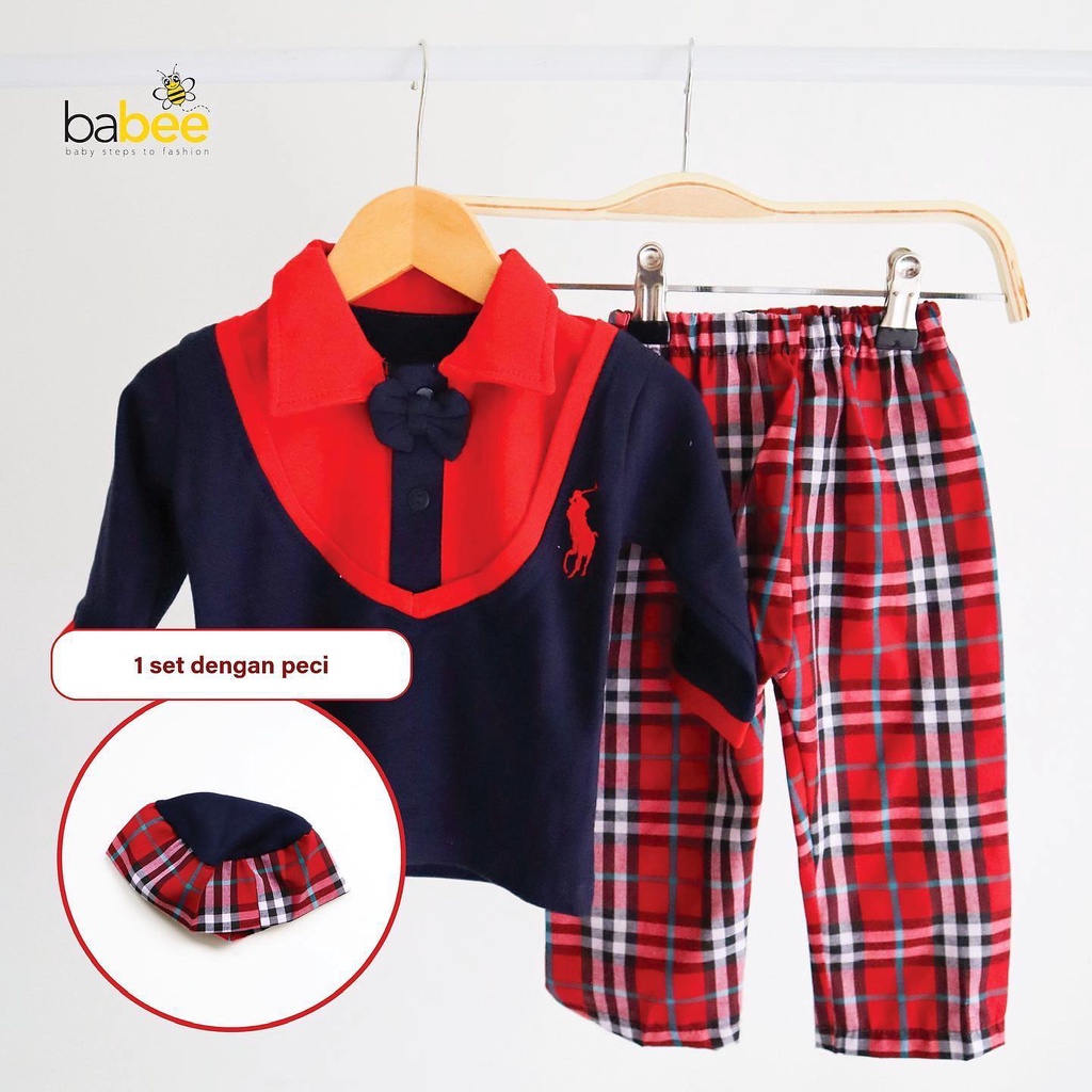 stylish KOKO / POLO / BAIQ SAILOR FESTIVE bayi baju koko anak Baju koko muslim peci bayi cowok anak laki keren lebaran aqiqa