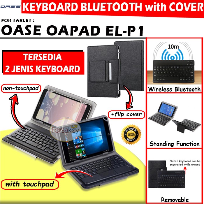 Tab Oppo Oase Oapad Tablet EL-P1 Tablet Wireless Bluetooth Keyboard Kibord Kibot Touch Pad Flip Case