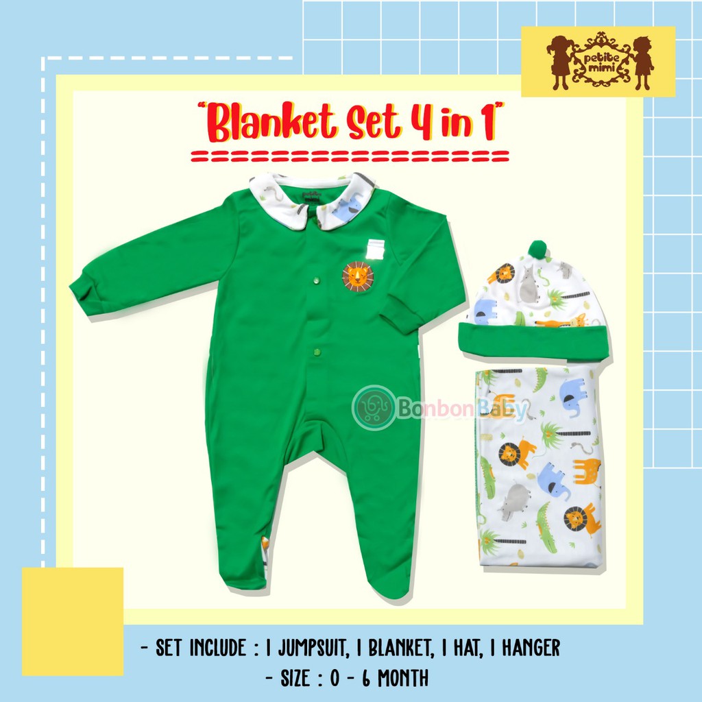 Petite Mimi Blanket set 4 in 1 / baju bayi set / selimut set