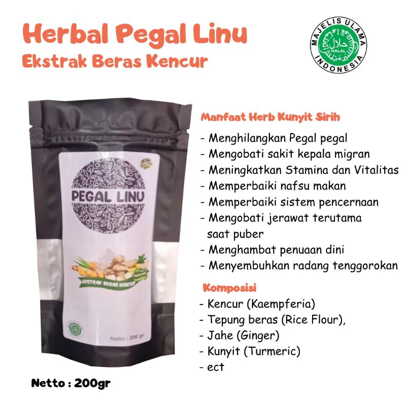 

Ekstrak Beras Kencur Serbuk Instan Alami Mengatasi Pegal Linu Secara Alamiah Tanpa Pengawet