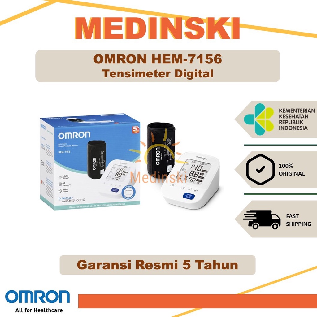 OMRON HEM-7156 Alat Cek Tes Tensi Tekanan Darah Tensimeter Digital HEM7156