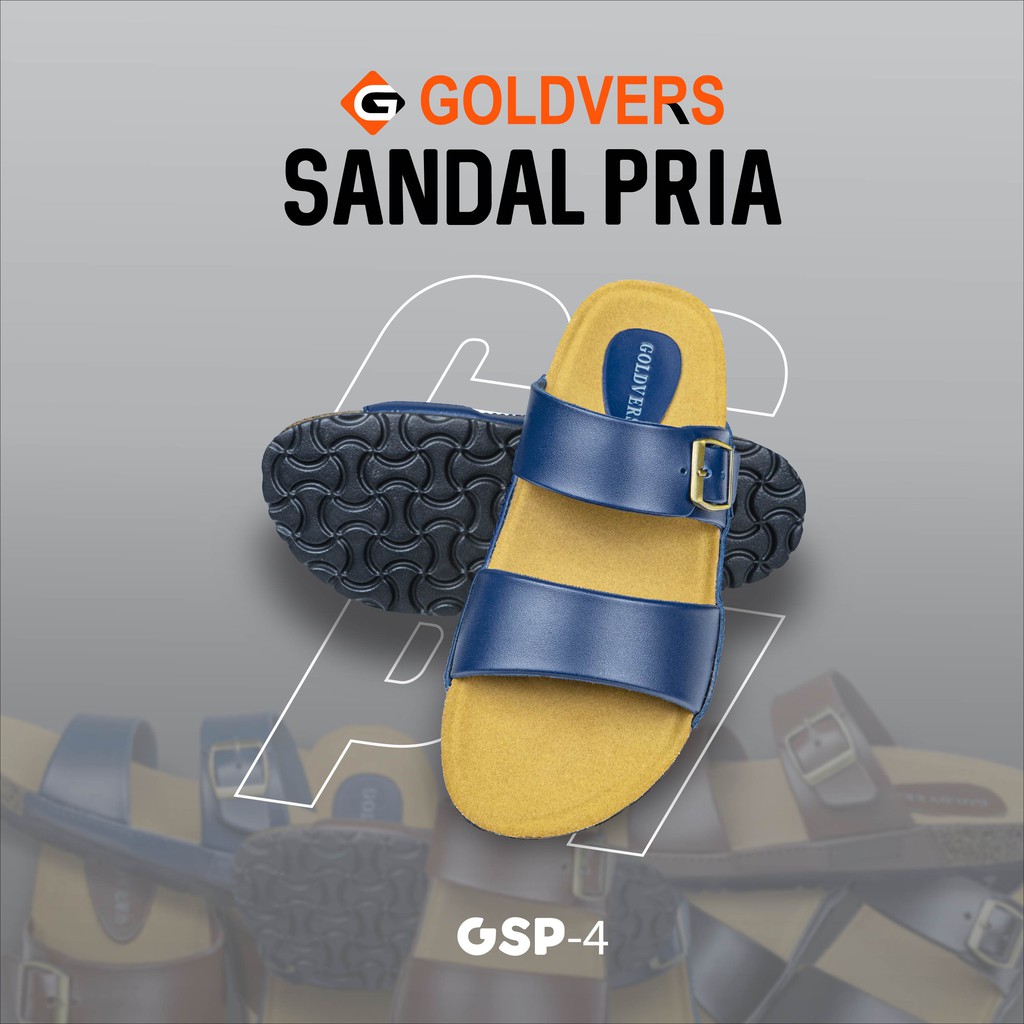 DISTRIBUTOR TAS Sandal Pria Original GOLDVERS Sandal Slop Pria Sandal Pria Import 39-43