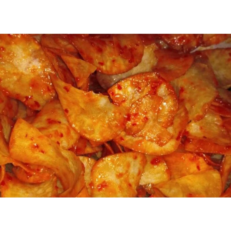 

Keripik Singkong pedas/Berat 100 gram