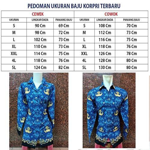 KORPRI Terbaru tebal 50S KRAH BIRU untuk cewek set celana atau rok