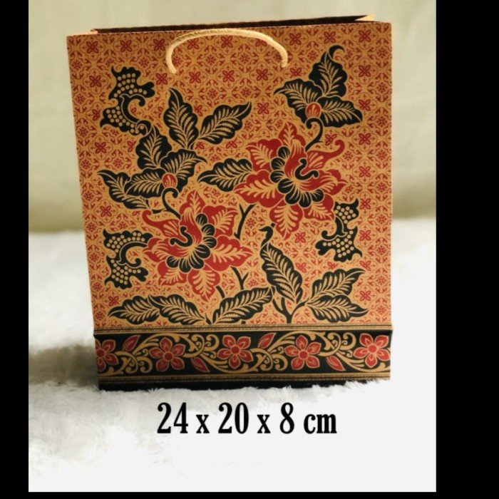 

Paper Bag Tas Kraft Paperbag motif batik Ukuran kecil Tali kertas