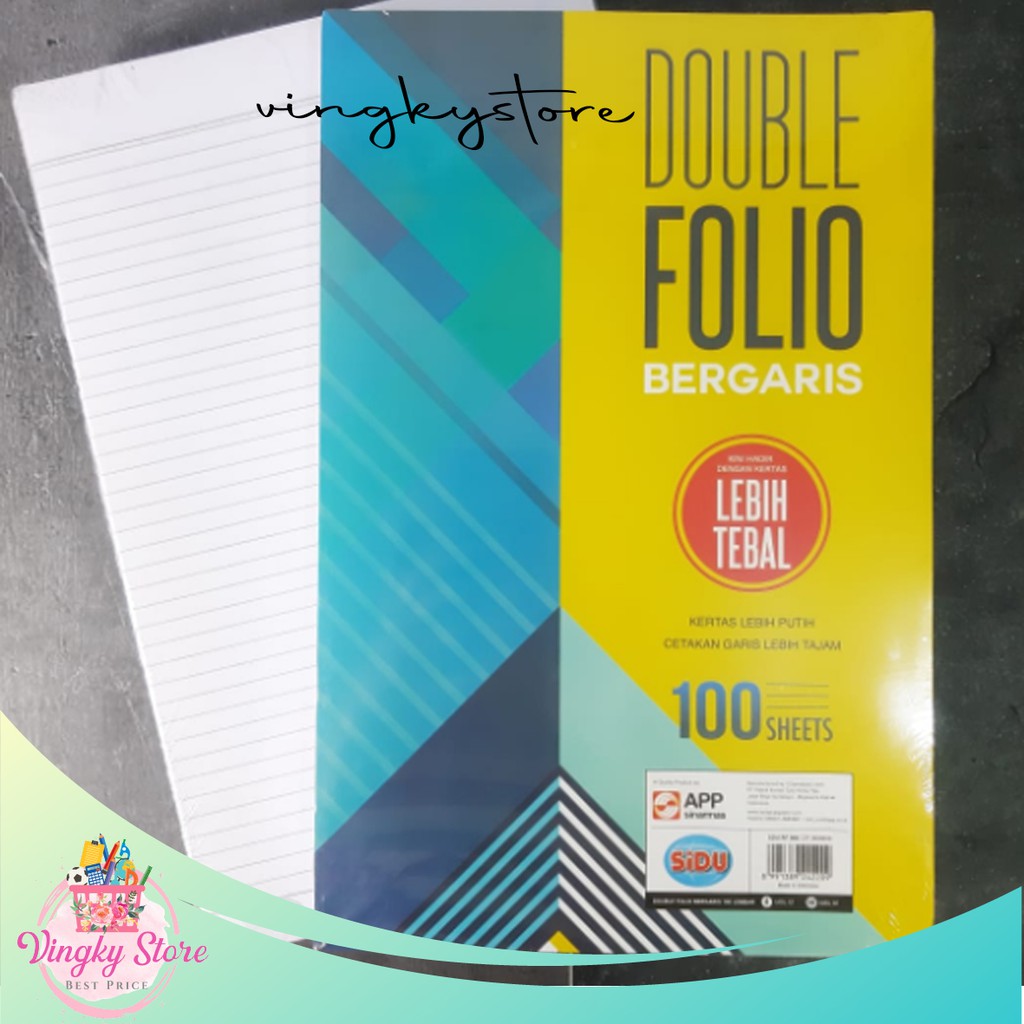 

Kertas Double Folio Bergaris Sidu 100 Lembar